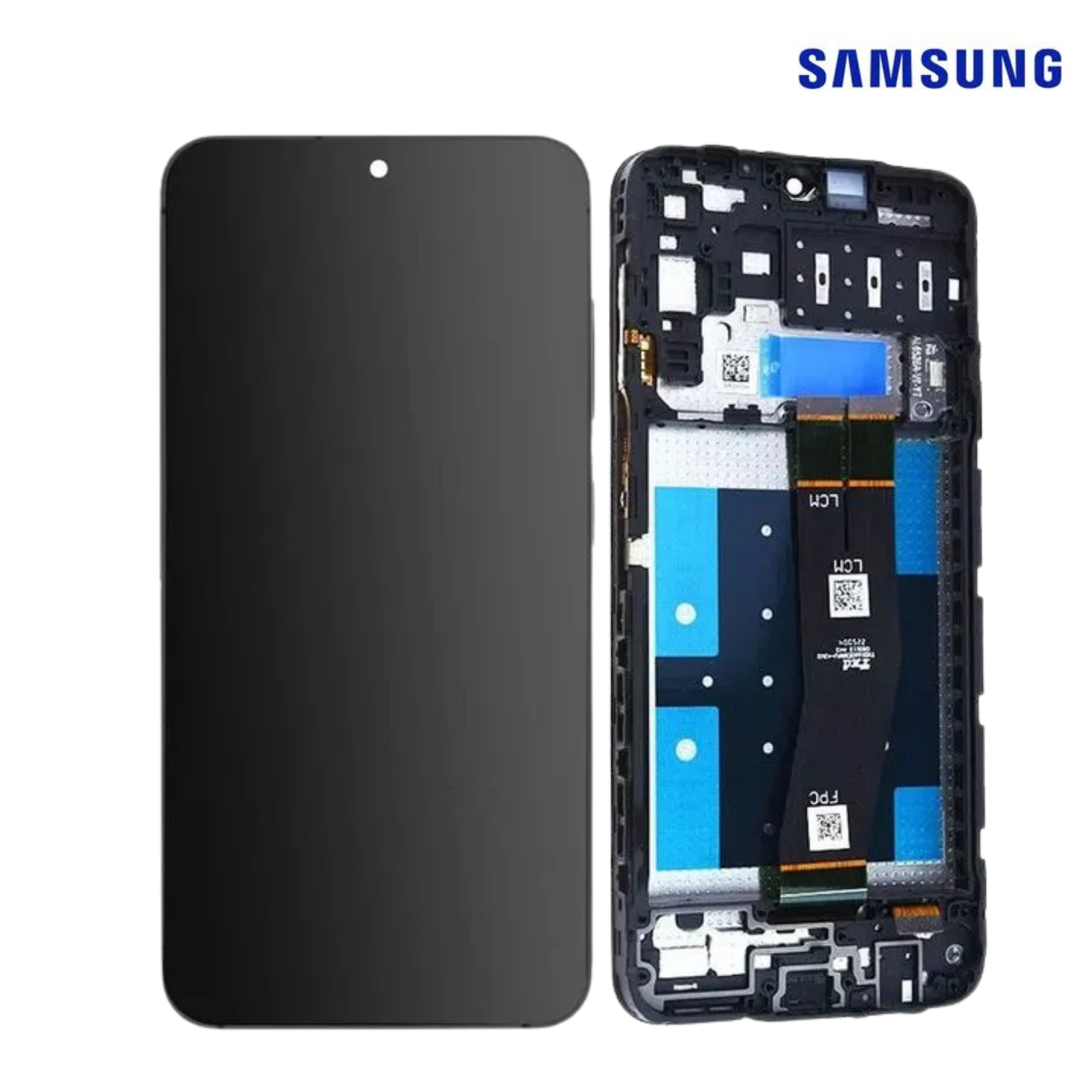 SAMSUNG A12 2021 (NACHO) / SM-A127 BLACK (With Frame) LCD Service Pack